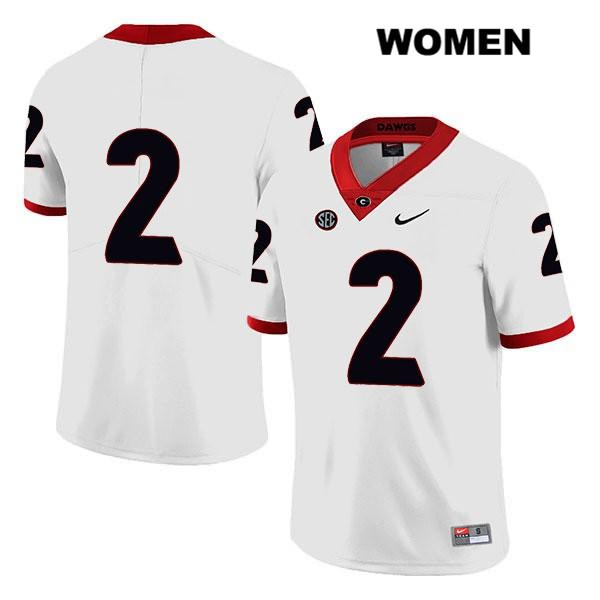 Georgia Bulldogs Women's Richard LeCounte #2 NCAA No Name Legend Authentic White Nike Stitched College Football Jersey XVD5456II